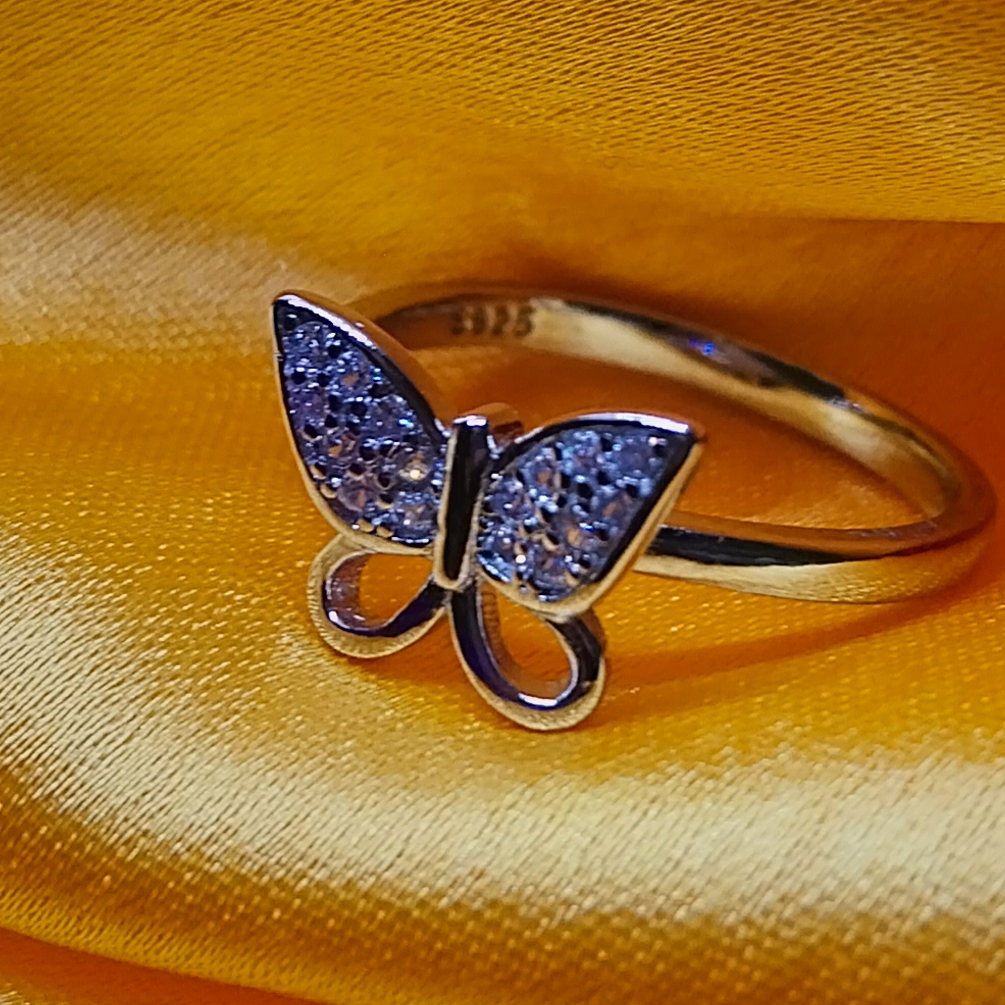 Silver 92.5 Butterfly Ladies Fancy Ring - Image 2