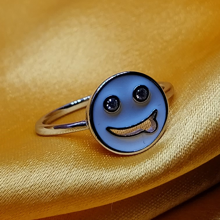 Silver 92.5 Emoji Design ladies ring - Image 2