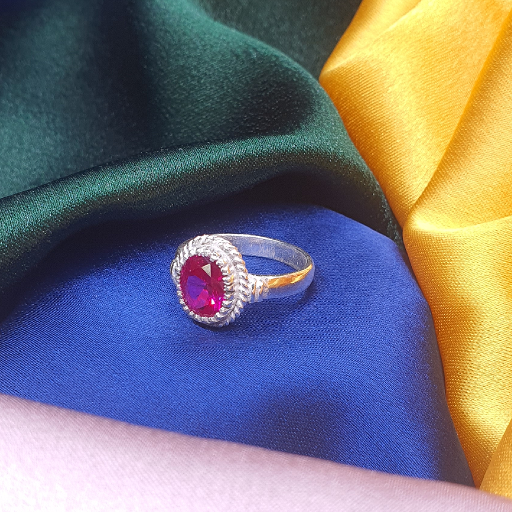 Silver Fancy Ladies Stone Ring - Image 2