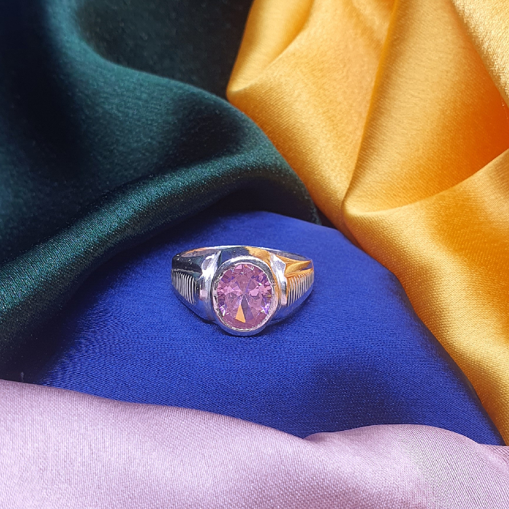 Silver Fancy Ladies Pink Stone