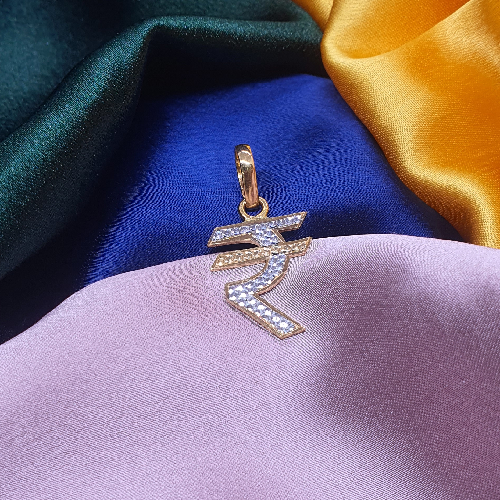 22.k Gold Indian currency symbol Gents Pendal