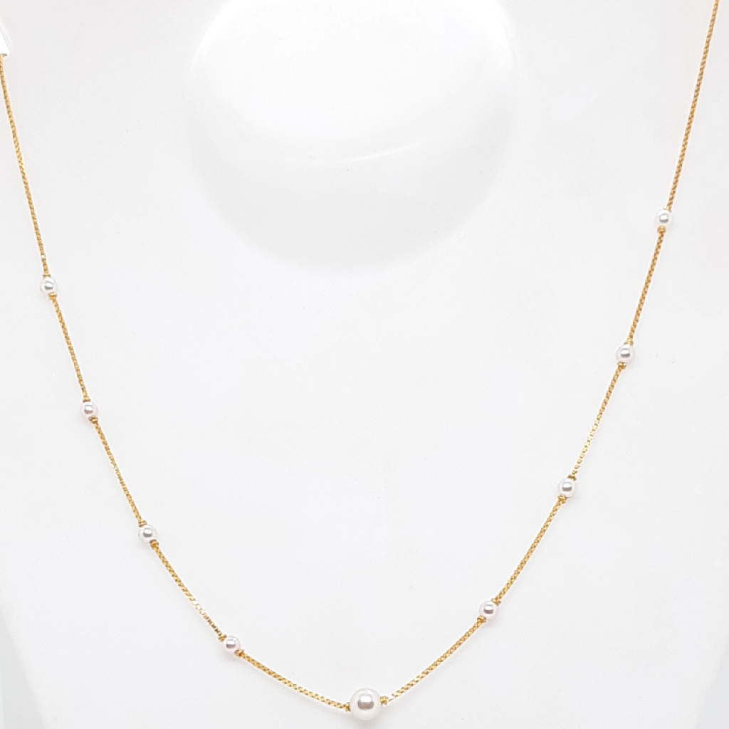 Gold 18ct Fancy pearl Chain