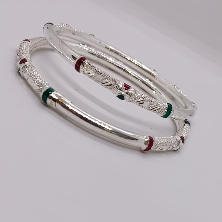 Silver Red And Green Mina Kadli - Image 2