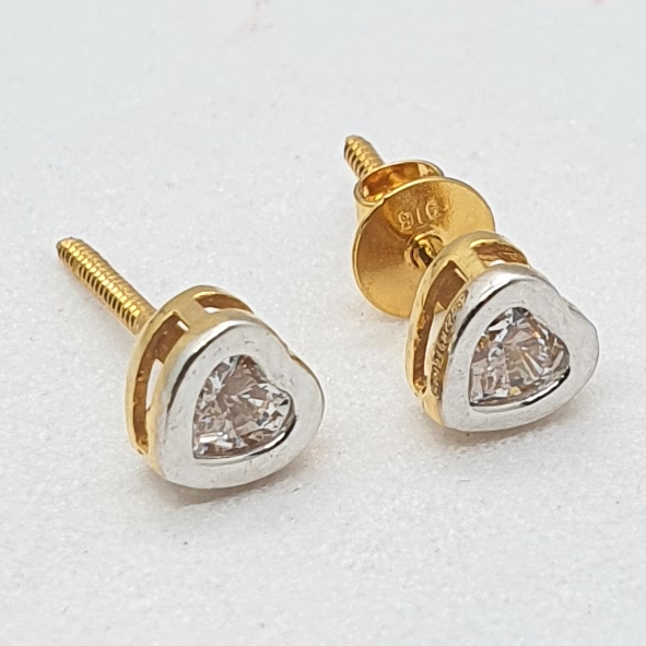 Gold 22.k Heart Shape Earrings