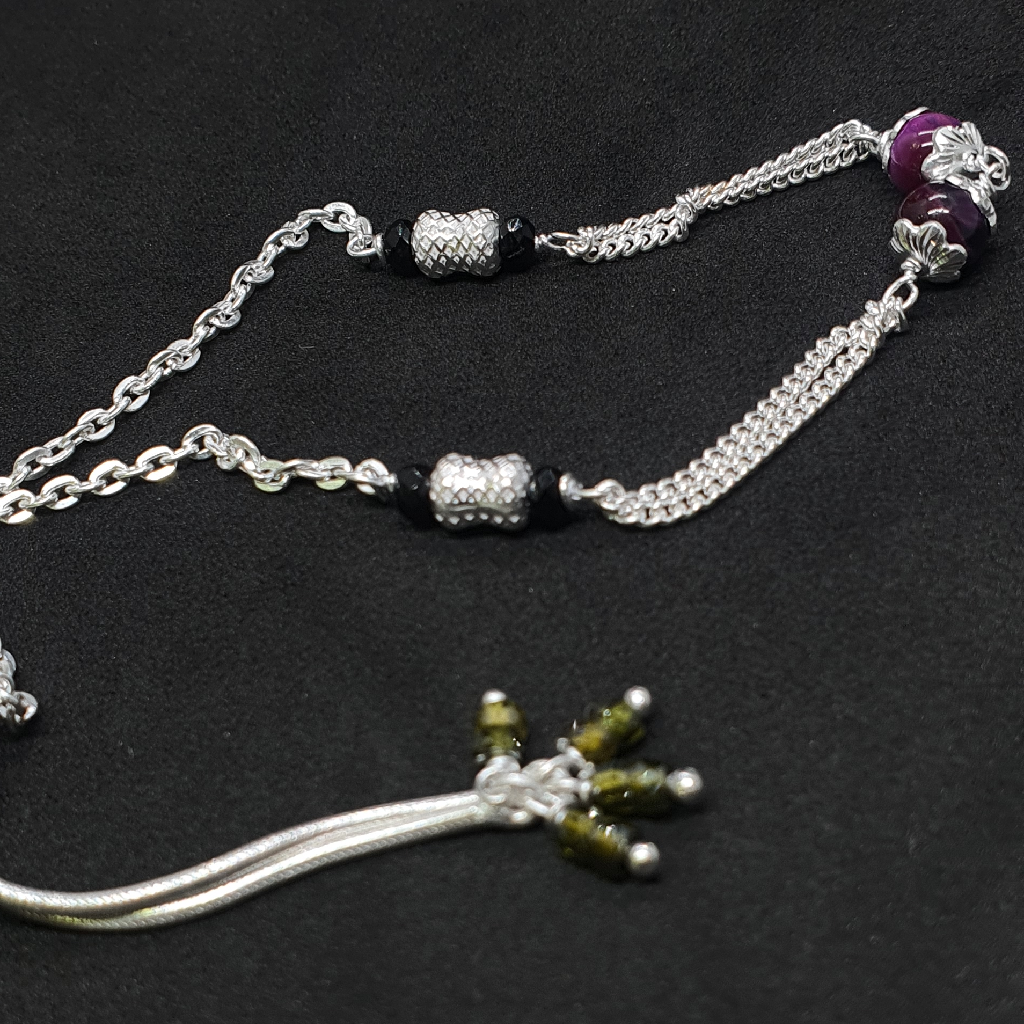 Silver Moti Anklets - Image 2