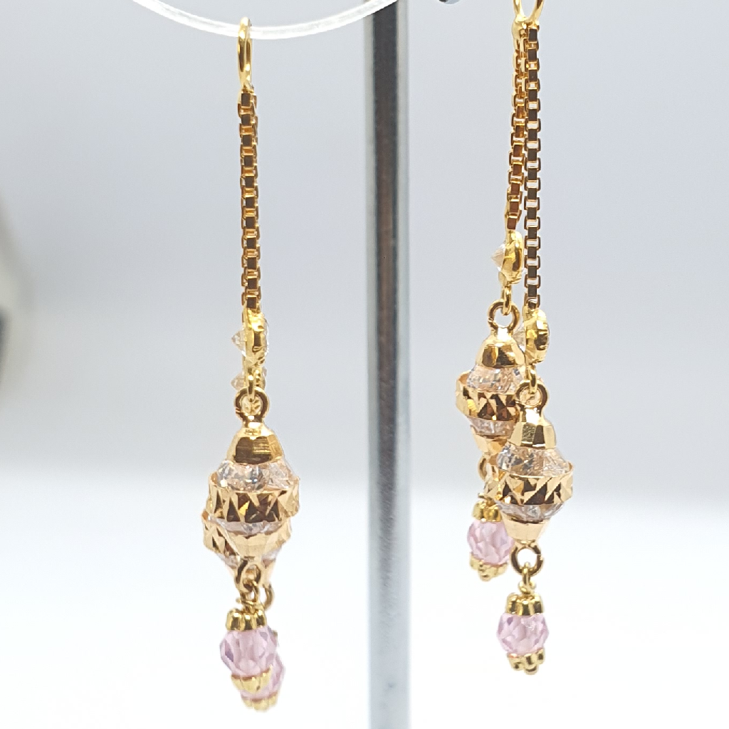 Gold 18.k White And Pink Diamond Latkan Ser