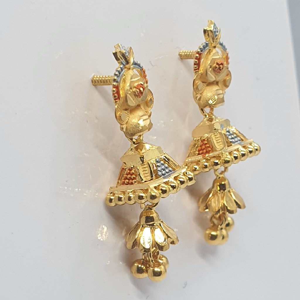 Gold 91.6 Jumar Earrings - Image 2