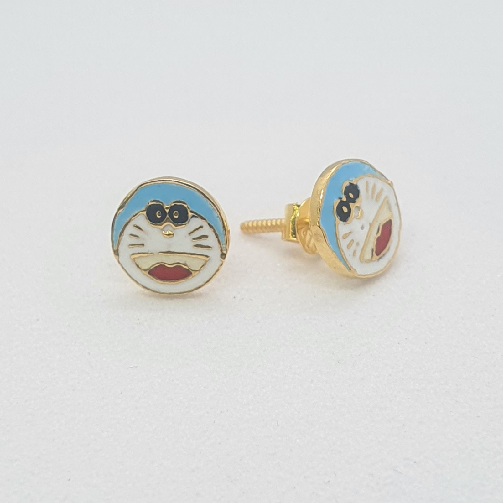 Gold Doraemon Earrings