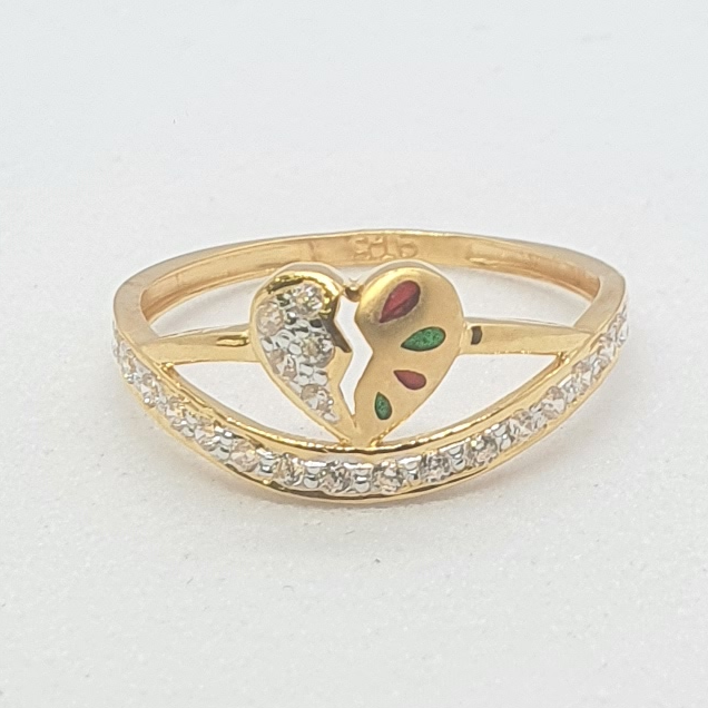Gold 91.6 Heart Shape Ladies Ring