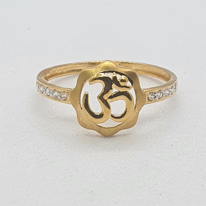 Gold 22.k Om Design Ladies Ring