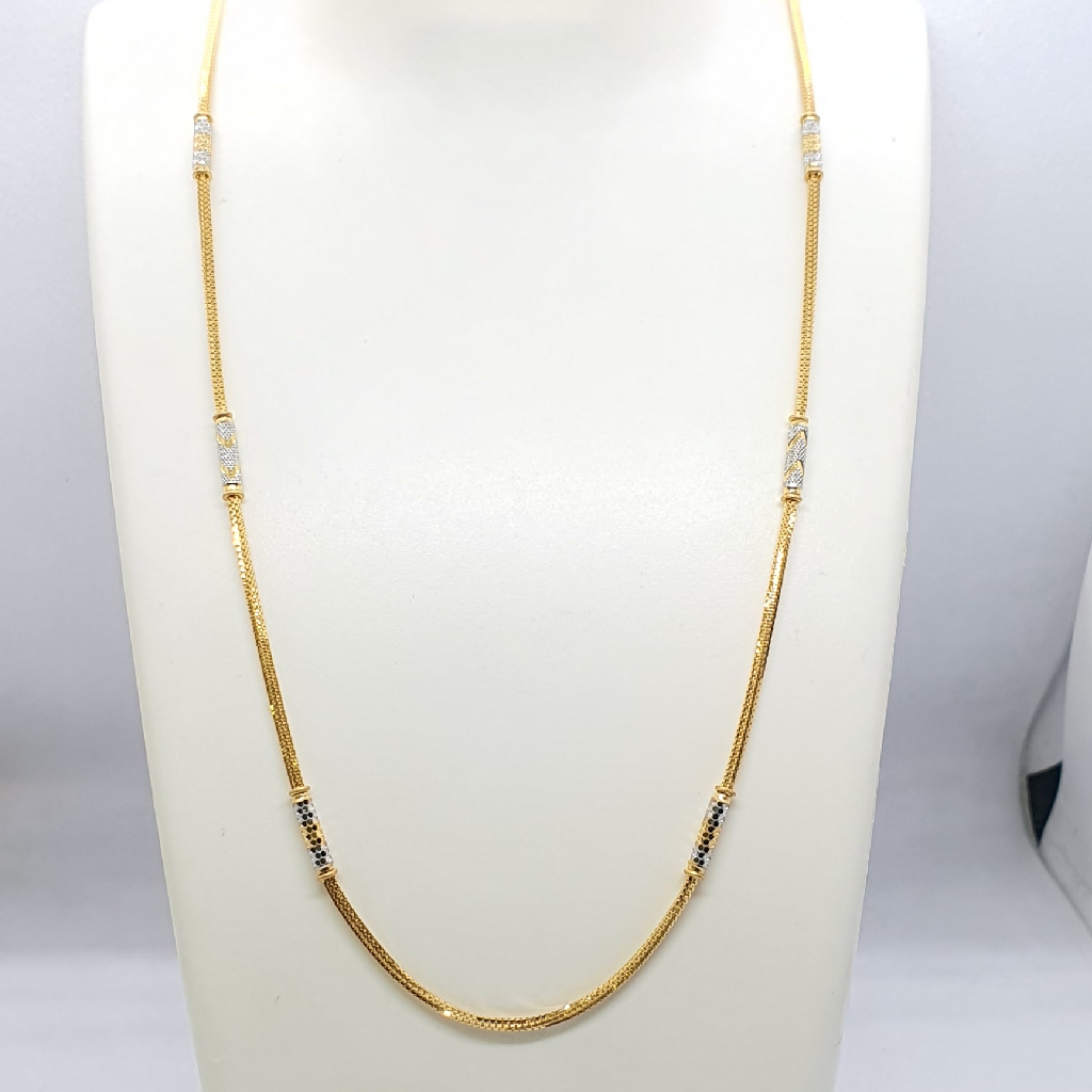 Gold 91.6 Pipe Design Ladies Chain
