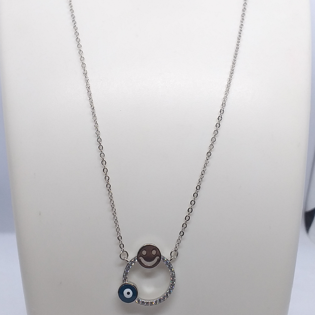 Silver 92.5 Evil Eye Pendant Chain