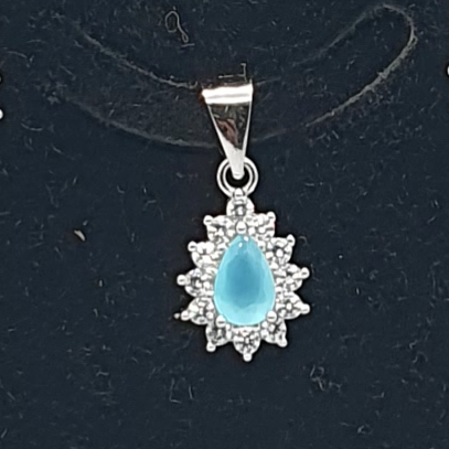 Silver 92.5 Light Blue Pendant Set - Image 2