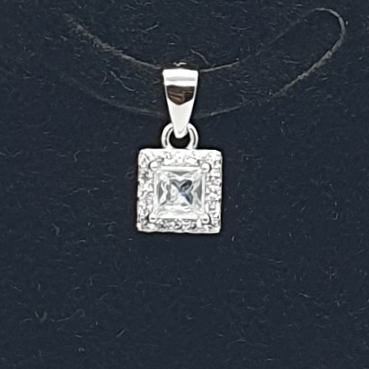 Silver 92.5 White Diamond Ladies Pendant Set - Image 2