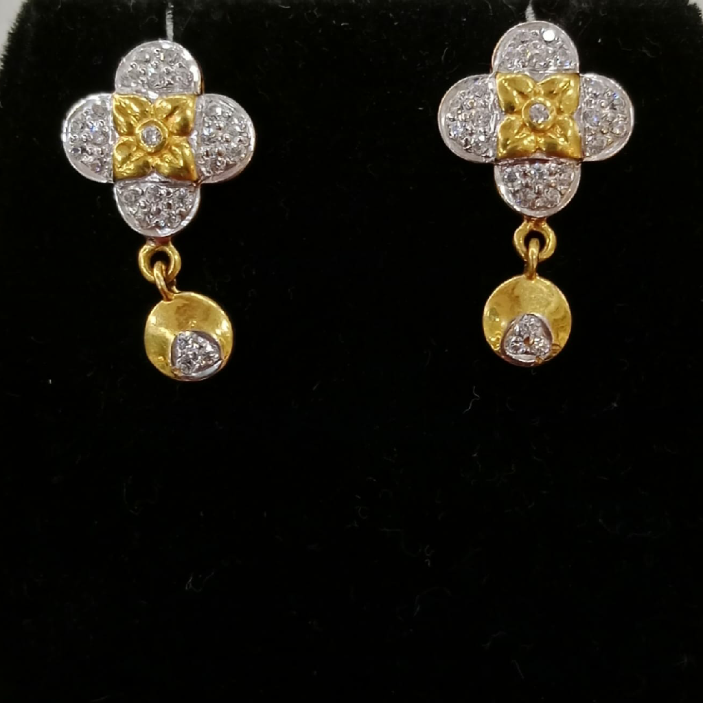 22k Gold Diamond Ladies Earrings