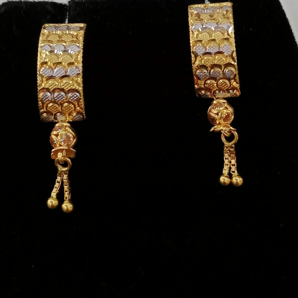 22k Gold Diamond Ladies Earrings