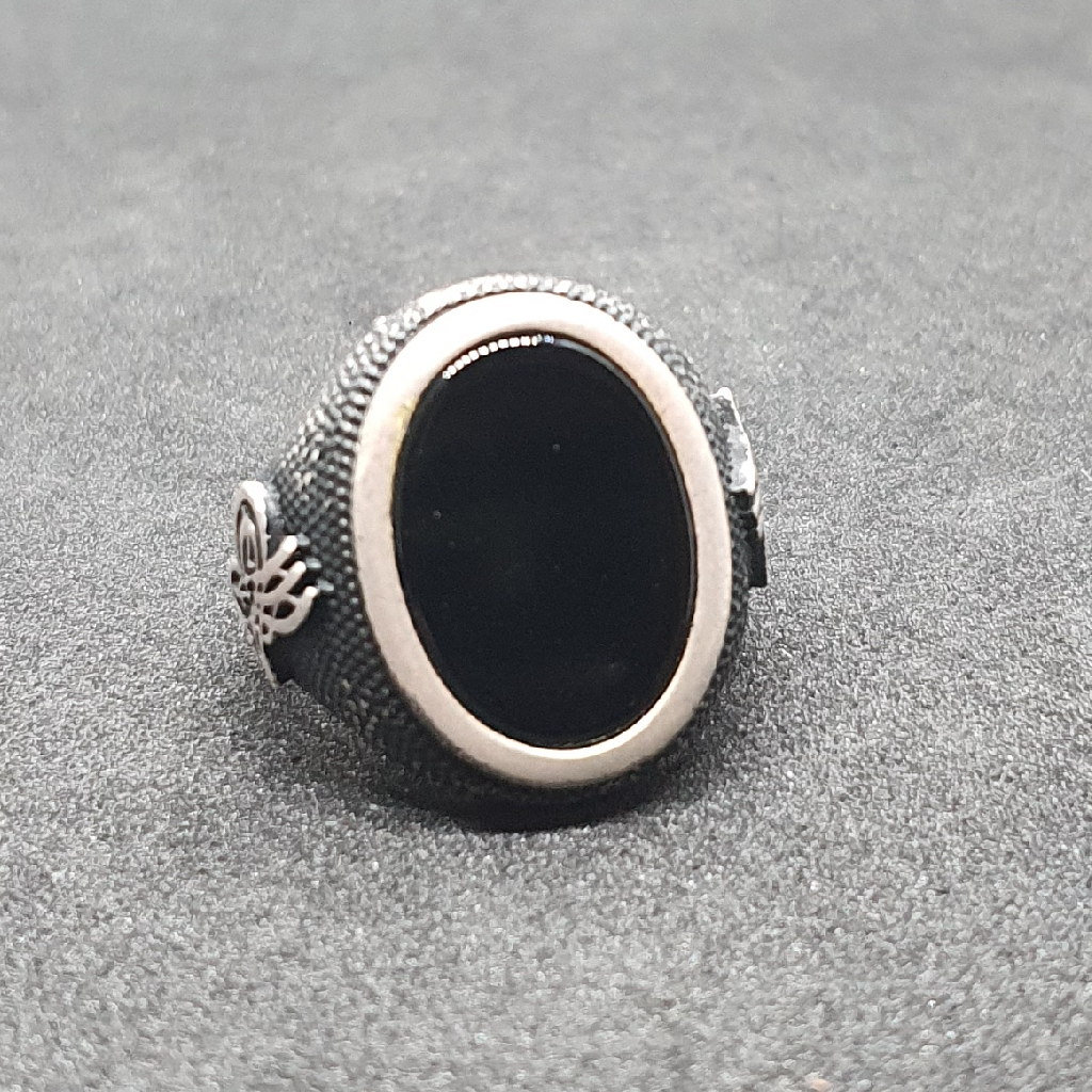 Silver 92.5 Black Stone Gents Ring