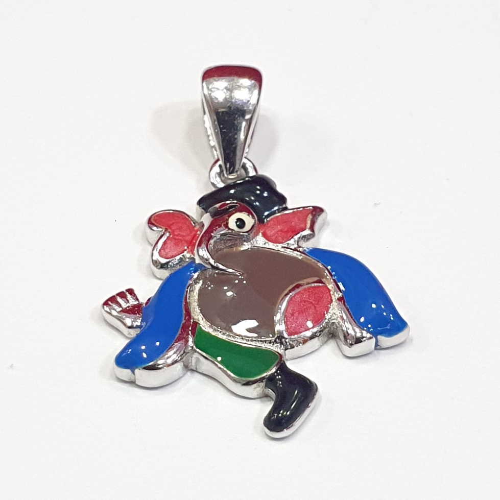 Silver minakari ganpati pendant