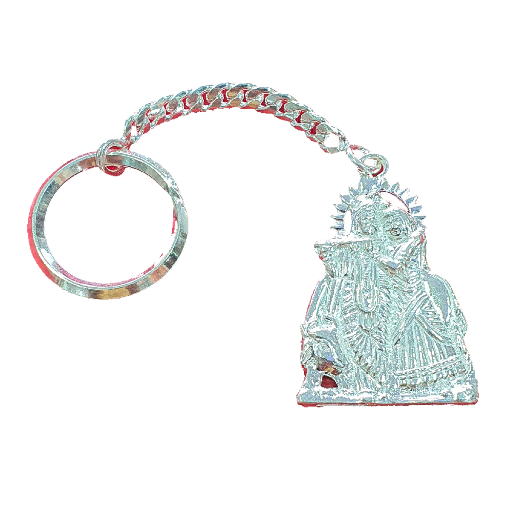 Silver Radhe Krishna Keychain