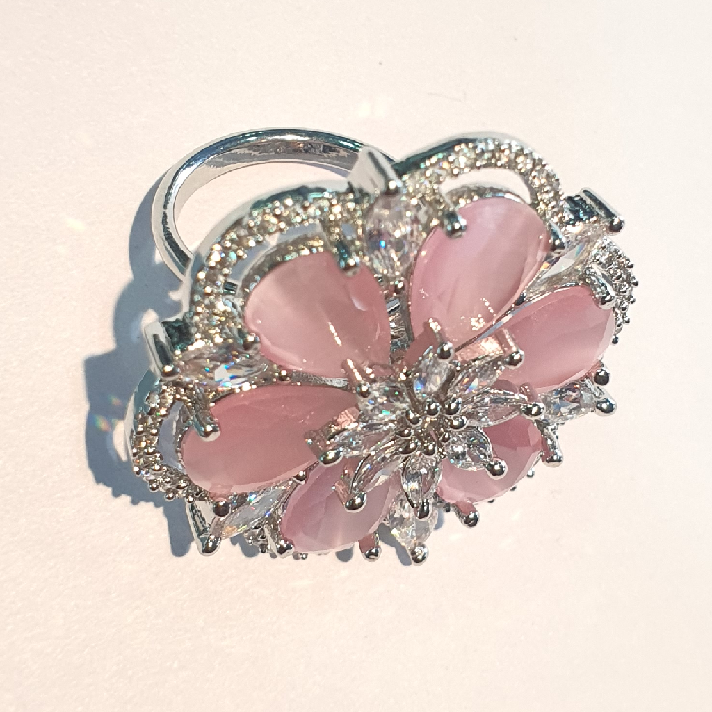 Ruby Pink Stone Micro Ladies Ring - Image 3