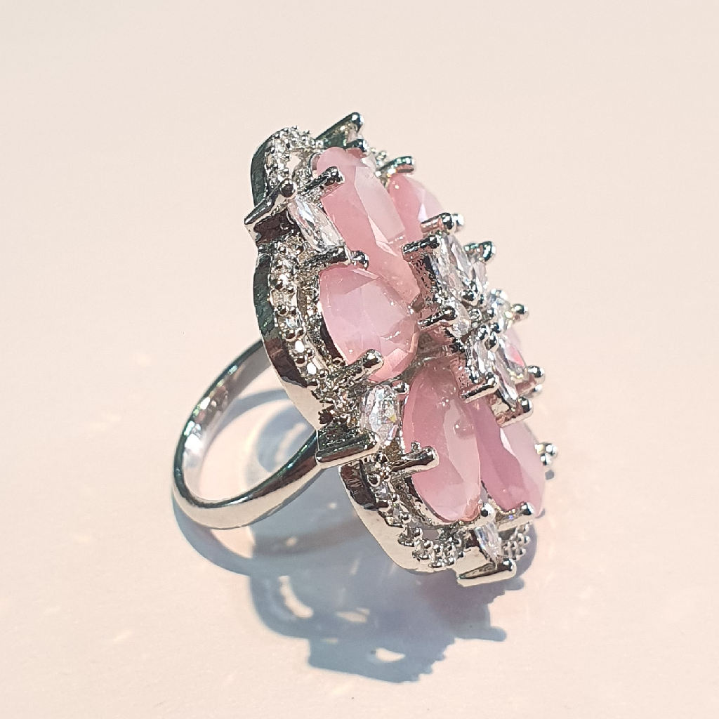 Ruby Pink Stone Micro Ladies Ring - Image 2