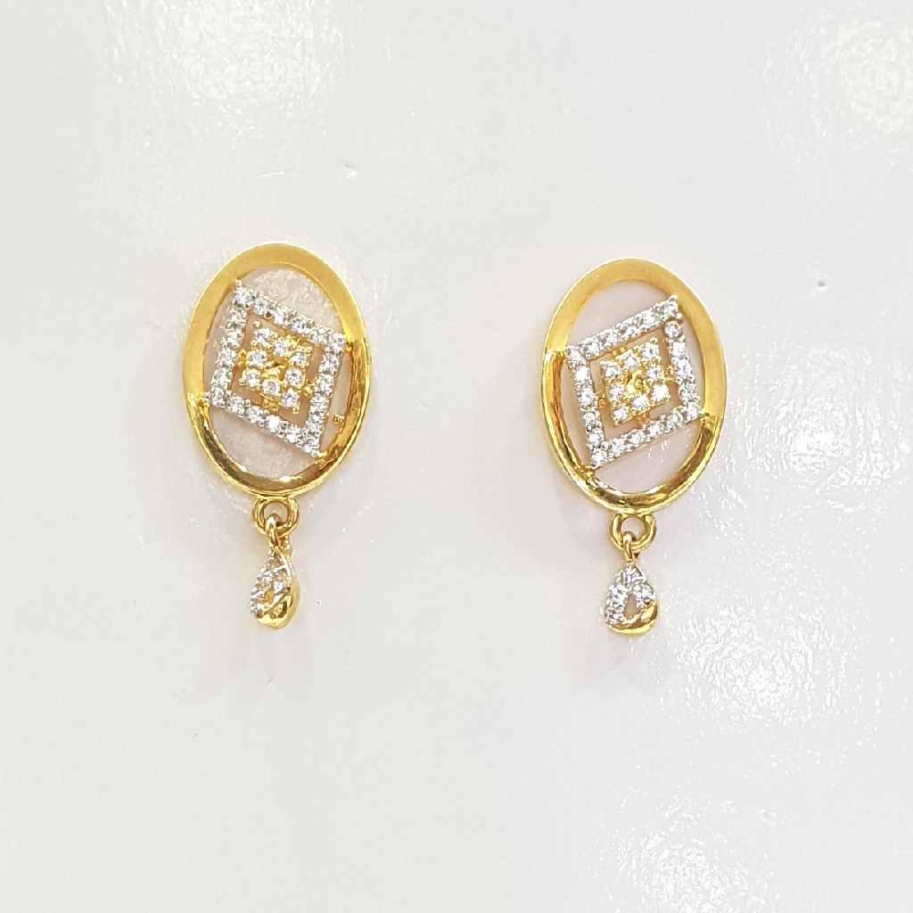 22.k 91.6 Gold Fancy Diamond Earrings