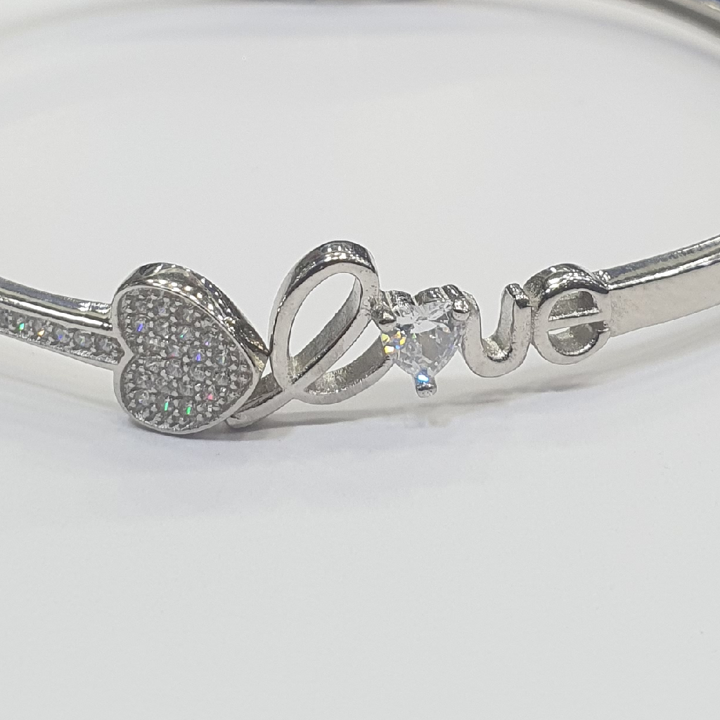Silver 92.5 Heart Shape Kada - Image 2