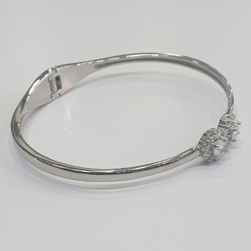 Silver 92.5 White Stone Kada - Image 2