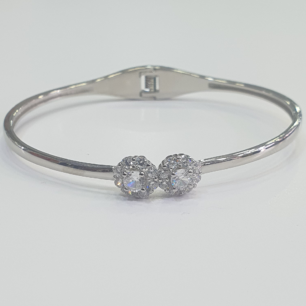 Silver 92.5 White Stone Kada