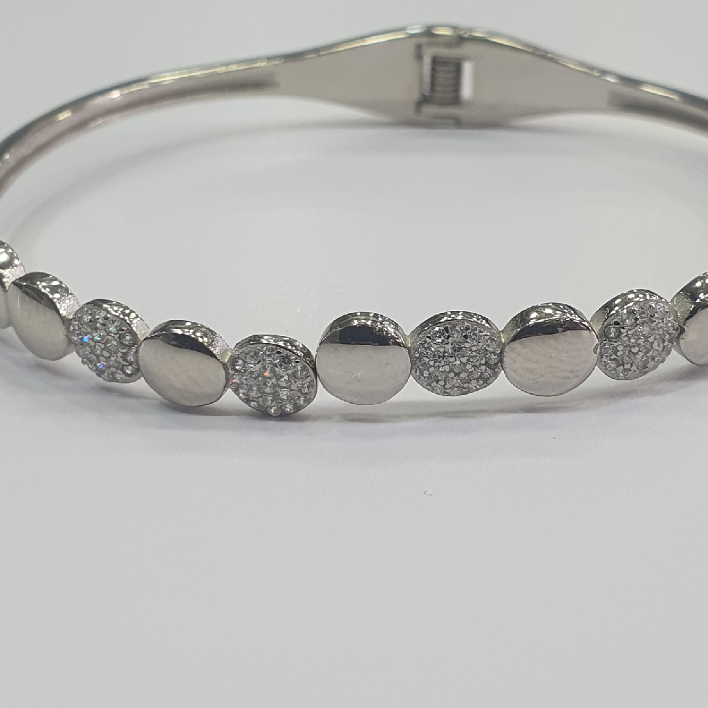 Silver 92.5 diamond Round kada - Image 2