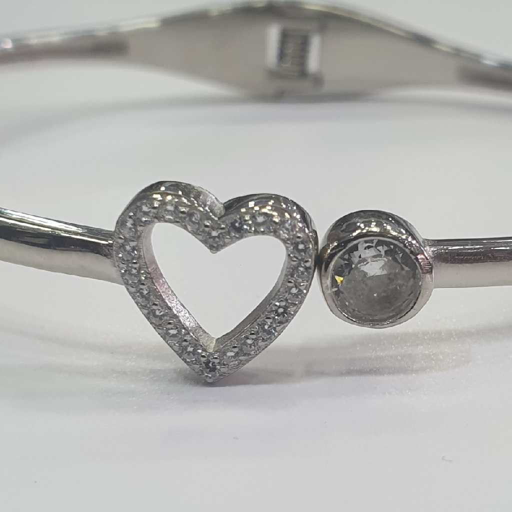Silver 92.5 heart shape fancy kada - Image 2