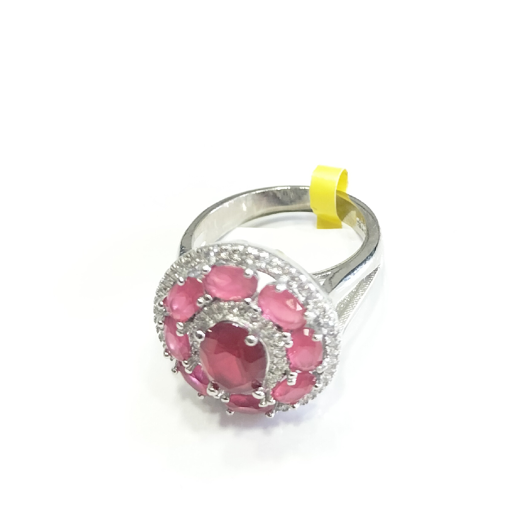 Silver 92.5 Pink Diamond Ladies Ring - Image 2