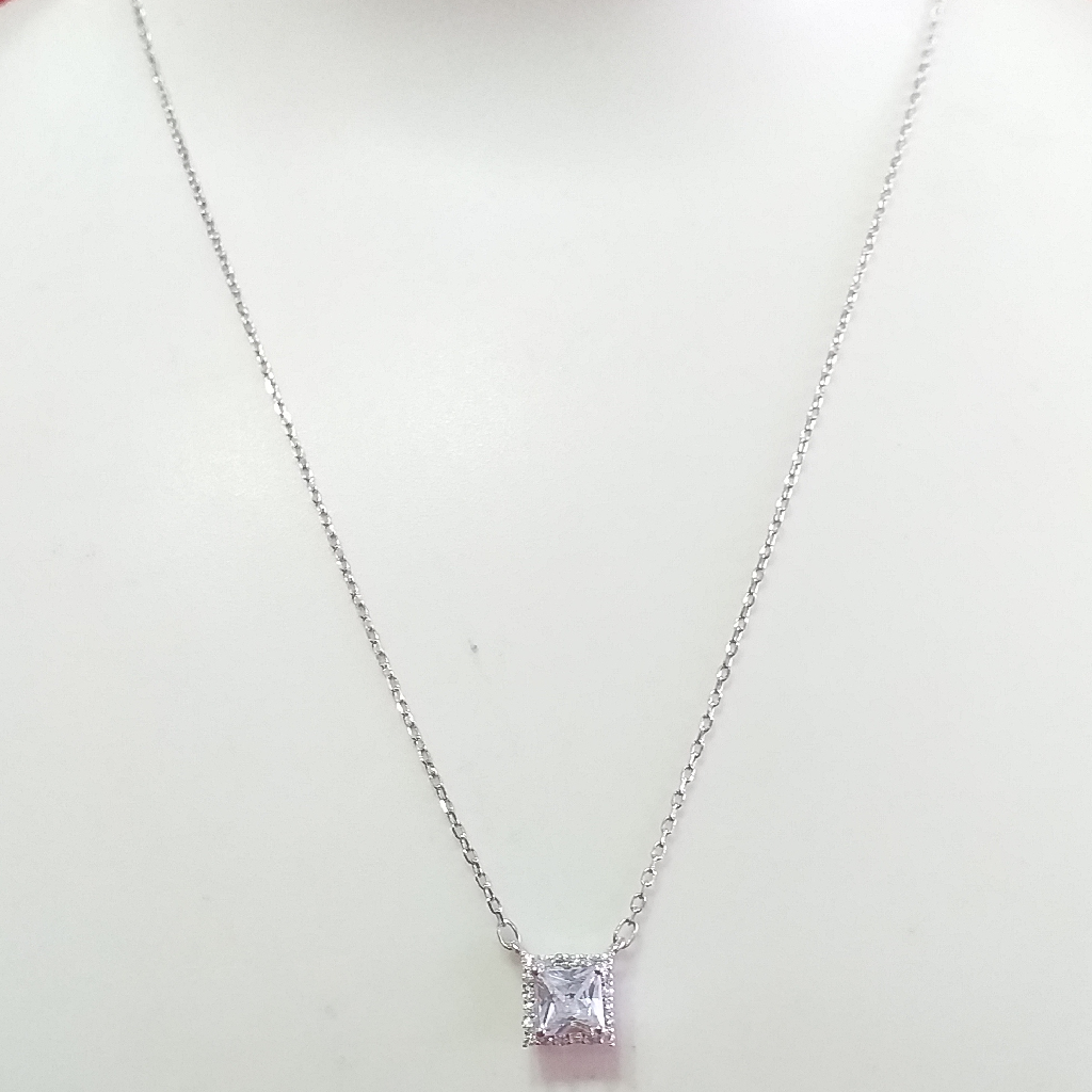 Silver 92.5 White Diamond Pendant Chain