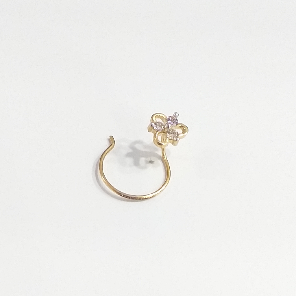 gold 18k real diamond nosepin