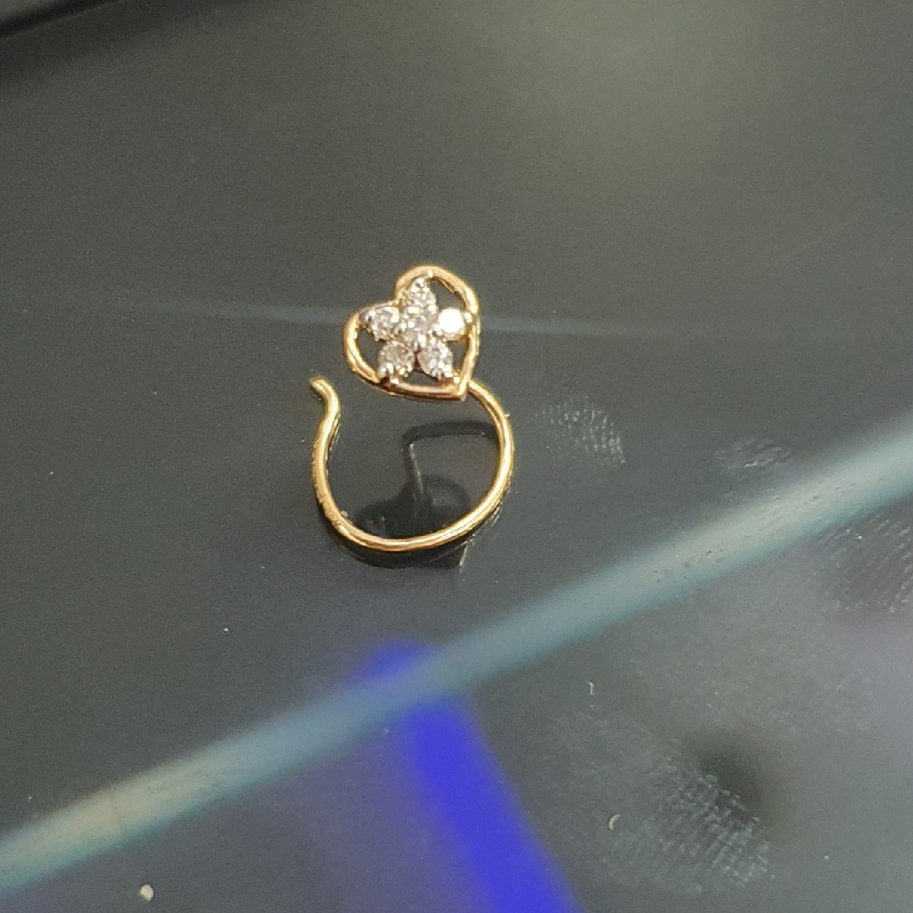 18k Gold Real Diamond Nosepin - Image 2