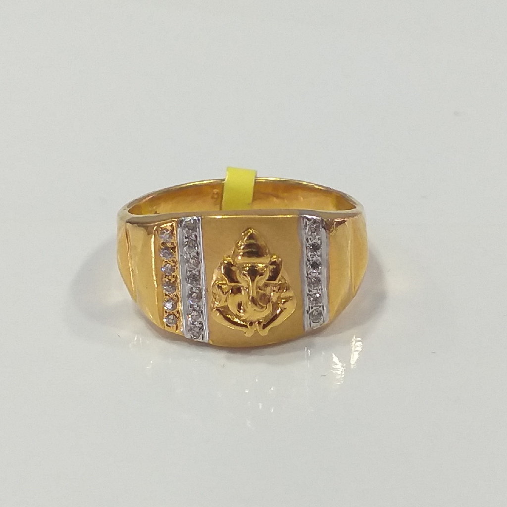 22.k 91.6 Gold Ganpati Design Ring