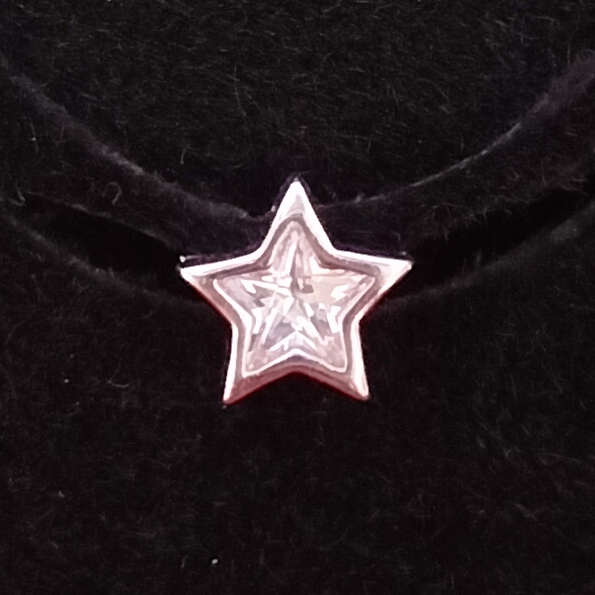 92.5 silver white diamond star design Pendant set