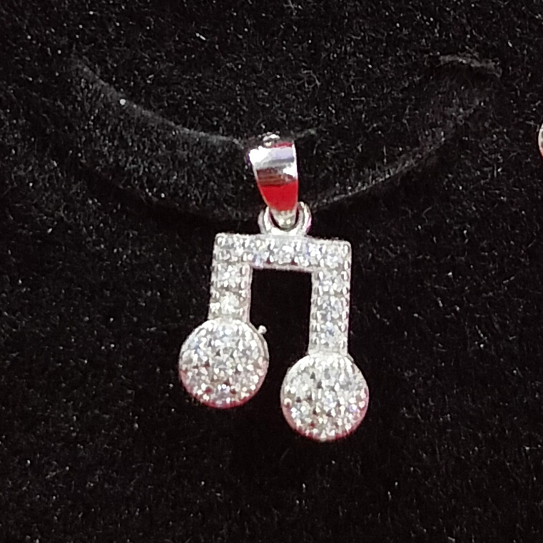 92.5 Silver Music Design Pendant Set - Image 2
