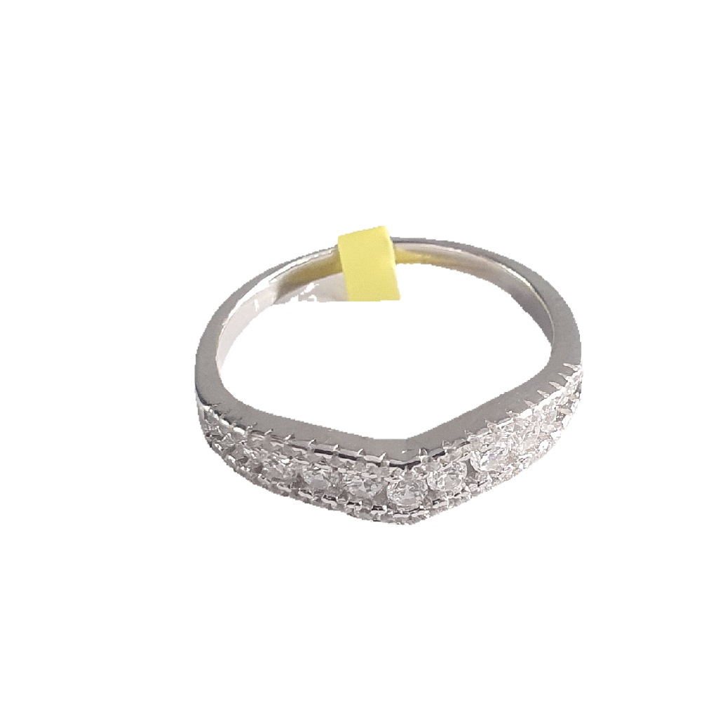 Silver 92.5 Diamond Ring Fancy Design - Image 2
