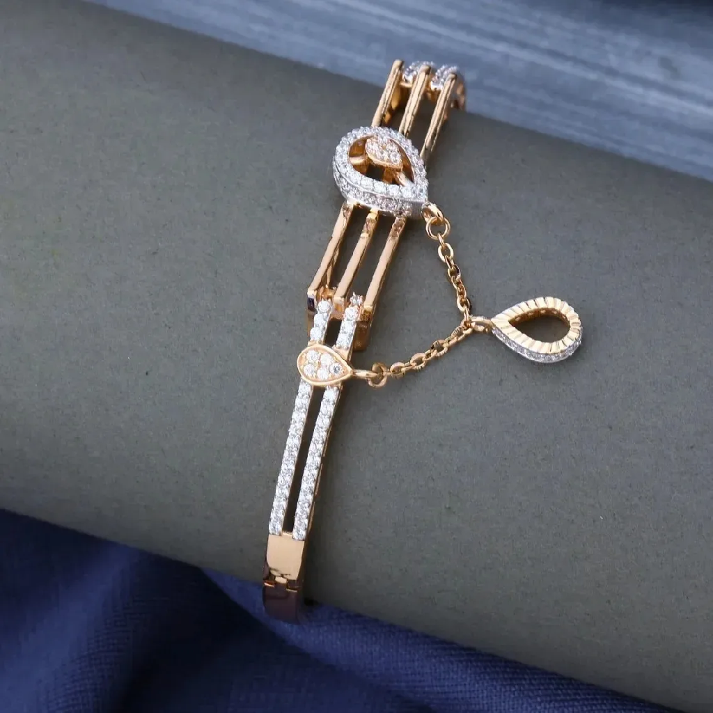 18k rose gold new design ladise kada bracelet