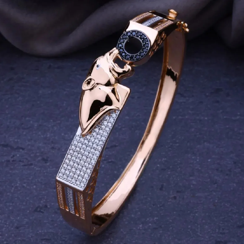18k Rose Gold Diamond Gents Kada