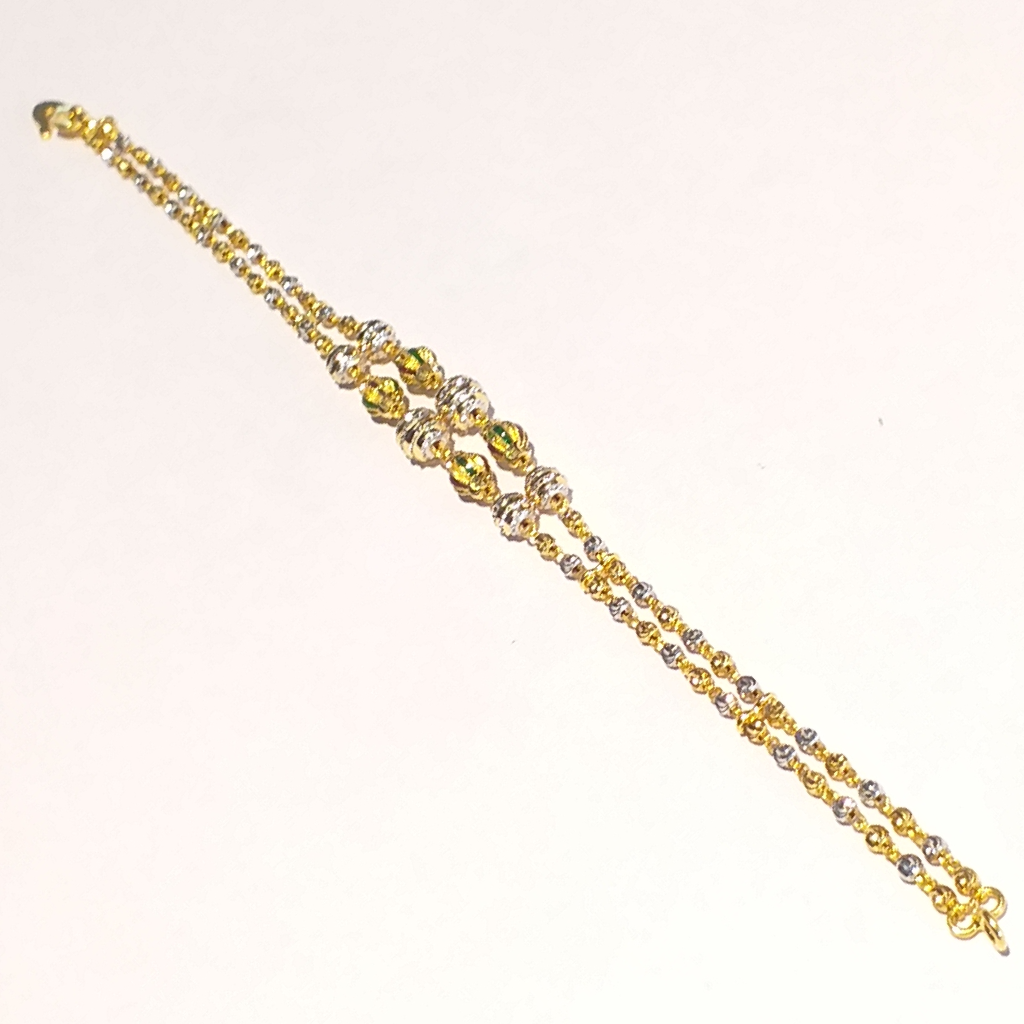 91.6 Gold Two Line Vartical Minakari Work Ladies Bracelet