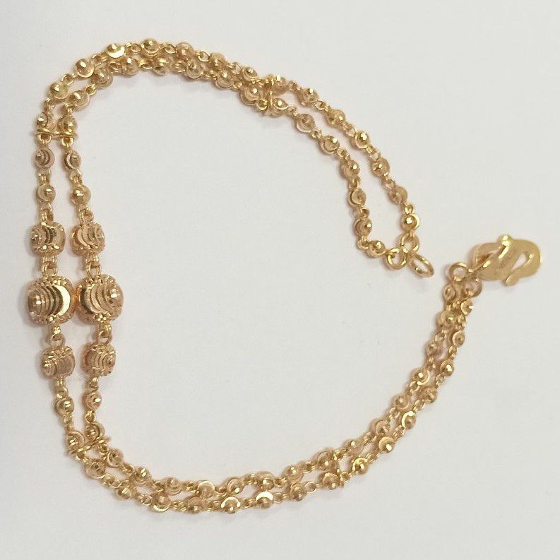 91.6 Gold 2 Line Vartical Bracelet