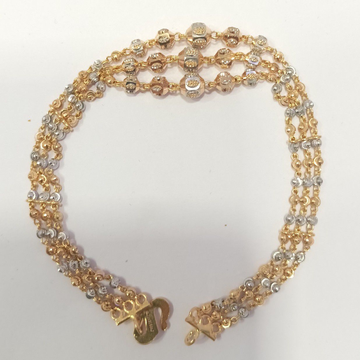 91.6 Gold 3 Line Vartical Ladies Bracelet
