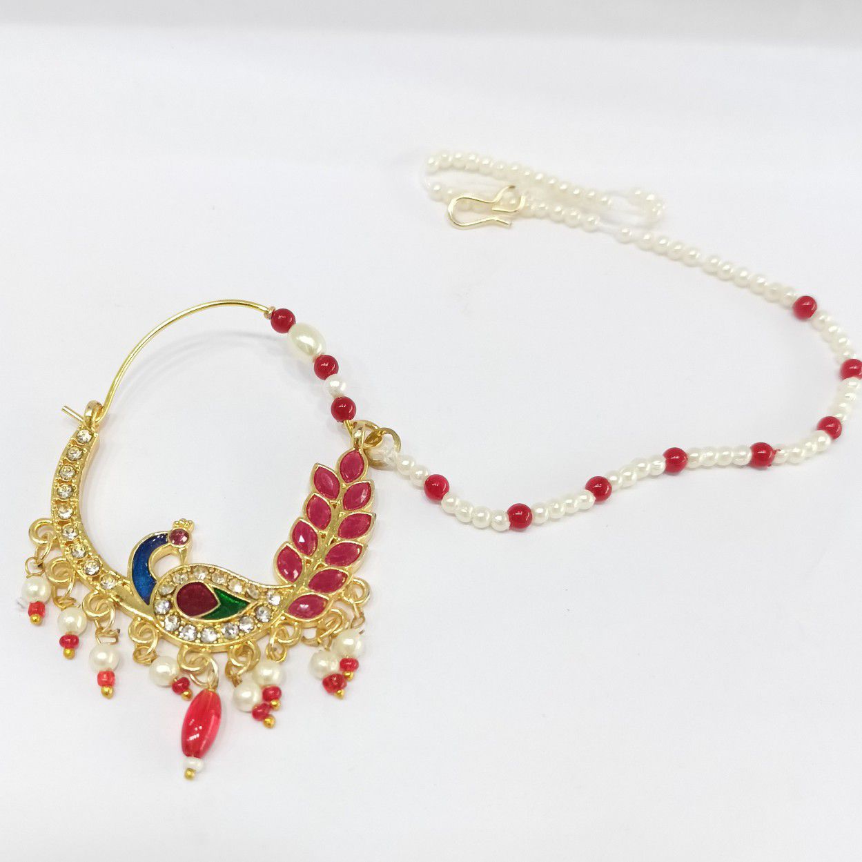 One gram gold peacock Design nath