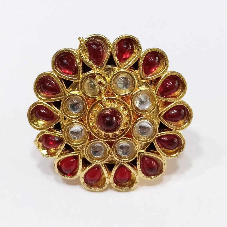 One gram gold diamond with Kundan Work bor