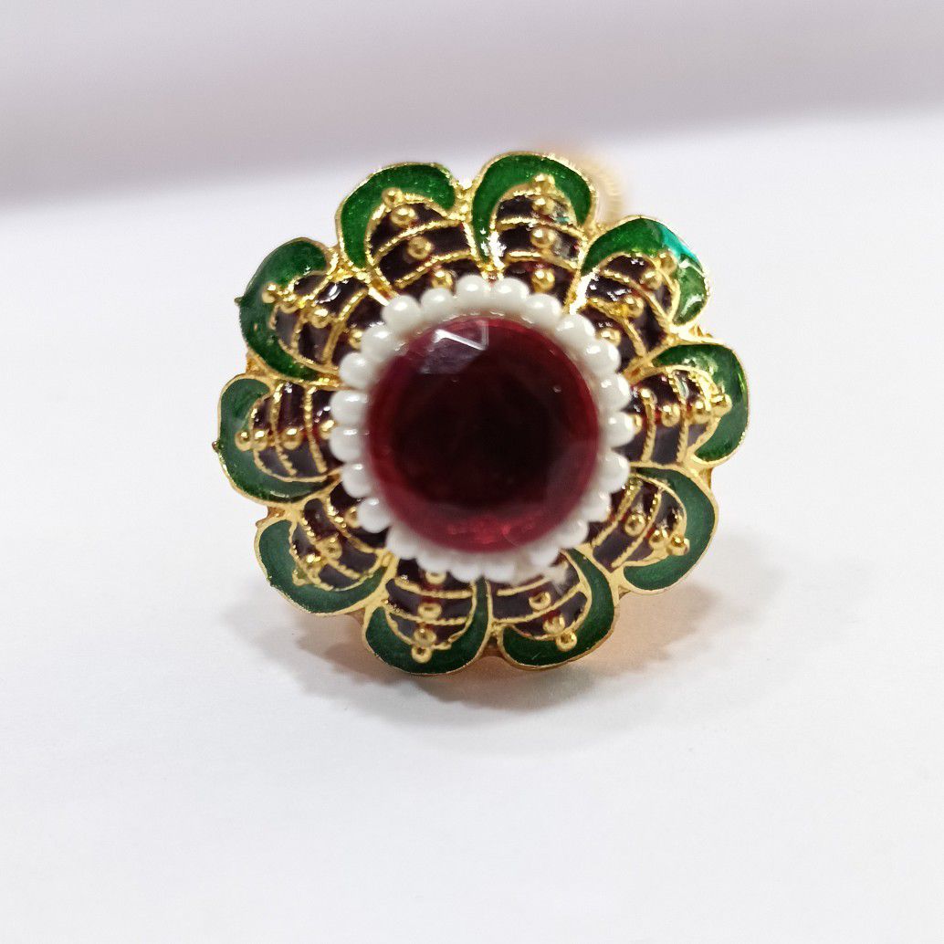 One gram gold single diamond with minakari bor