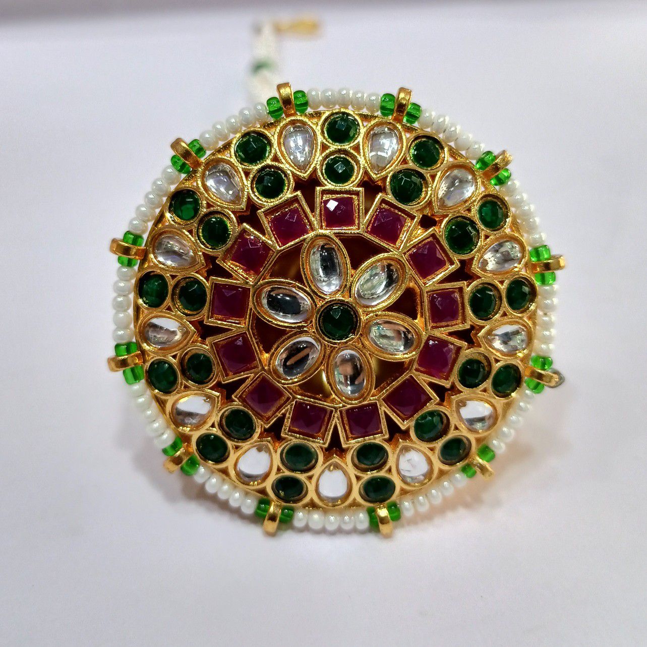 One Gram Gold Moti With Kundan Work For Women Bor