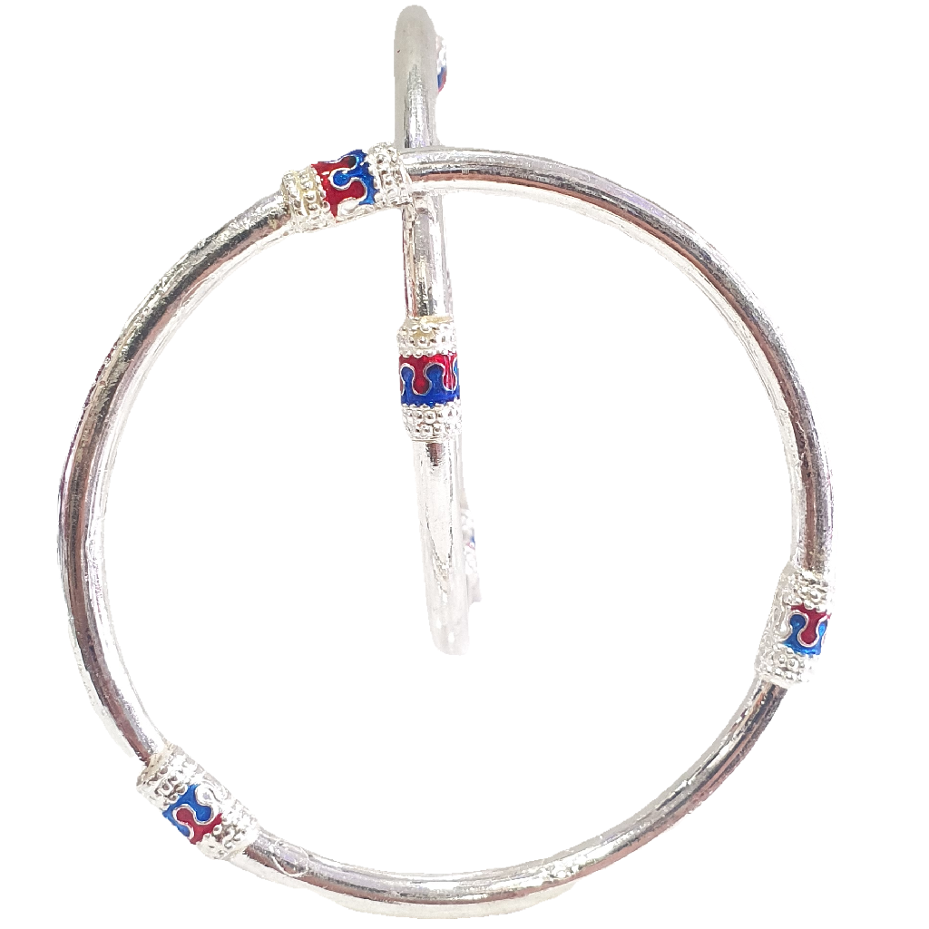 92.5 Silver Simple Minakari Kadli