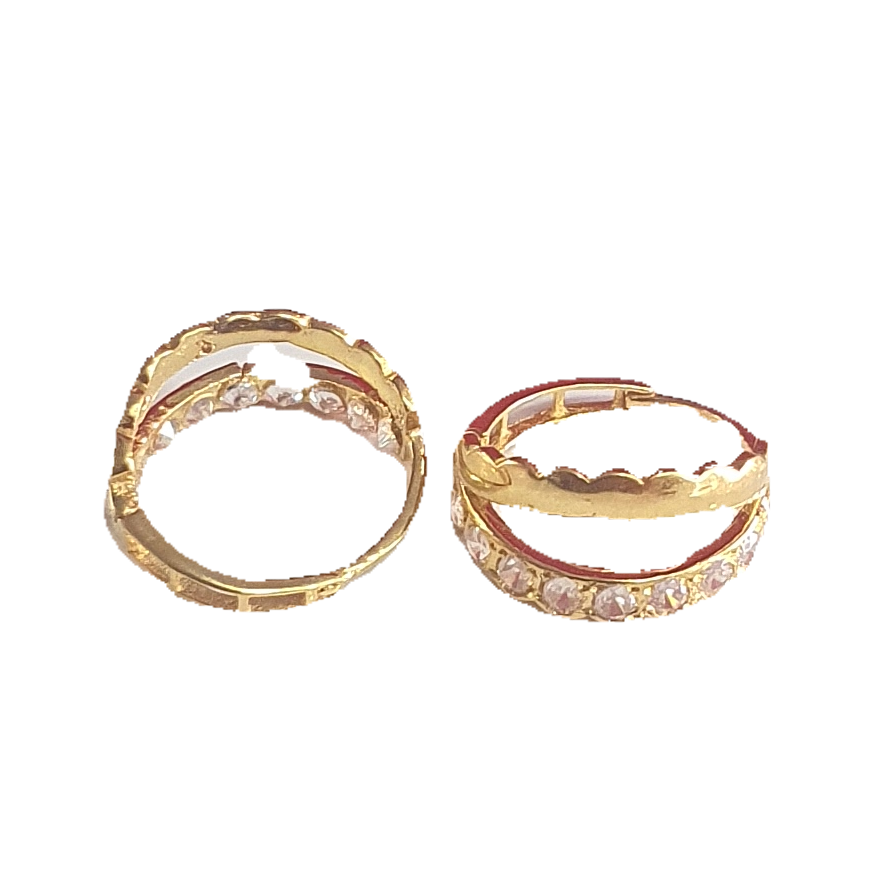 18k Plain gold diamond casting bali